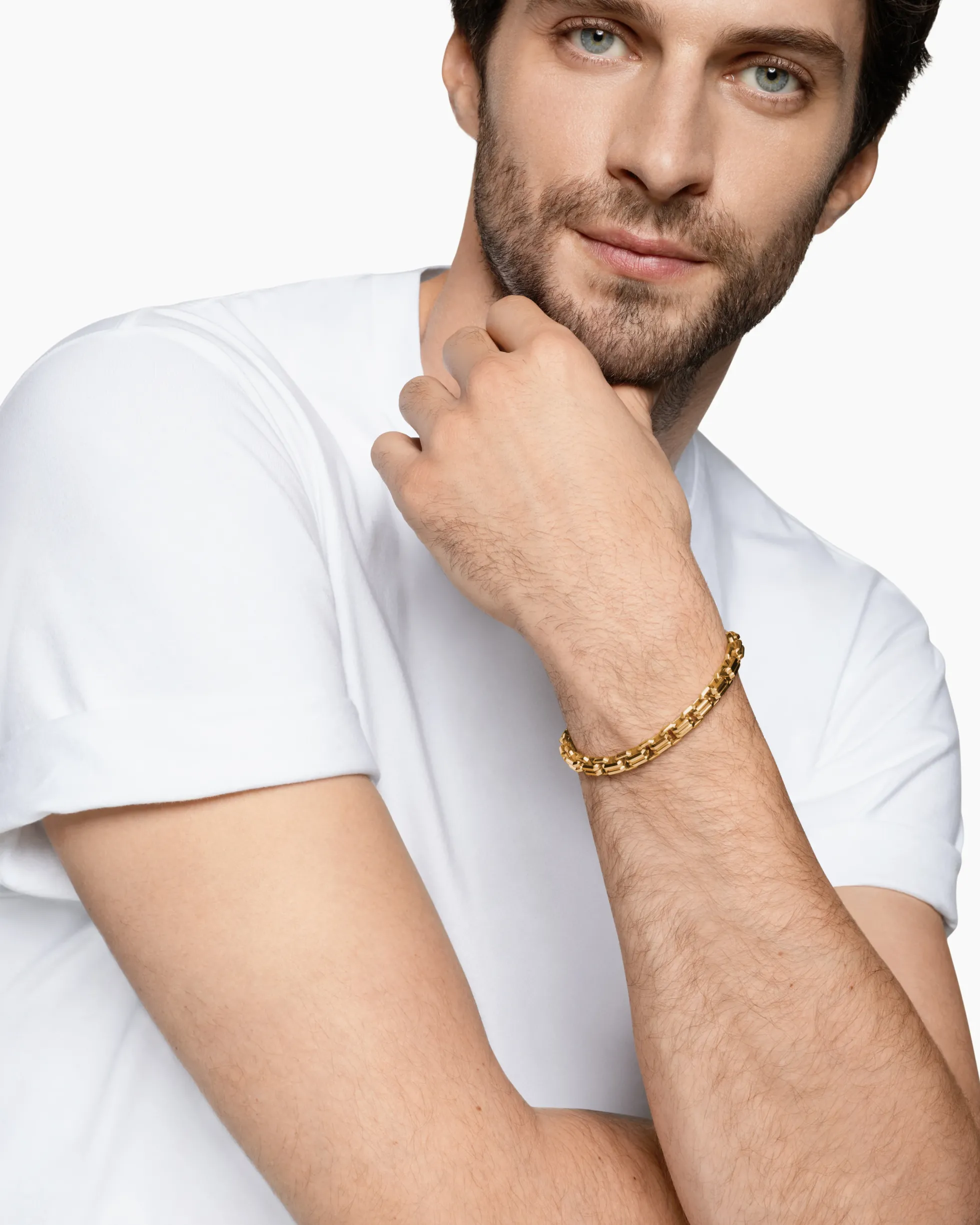 Streamline® Double Link Bracelet 18K Yellow Gold, 8mm