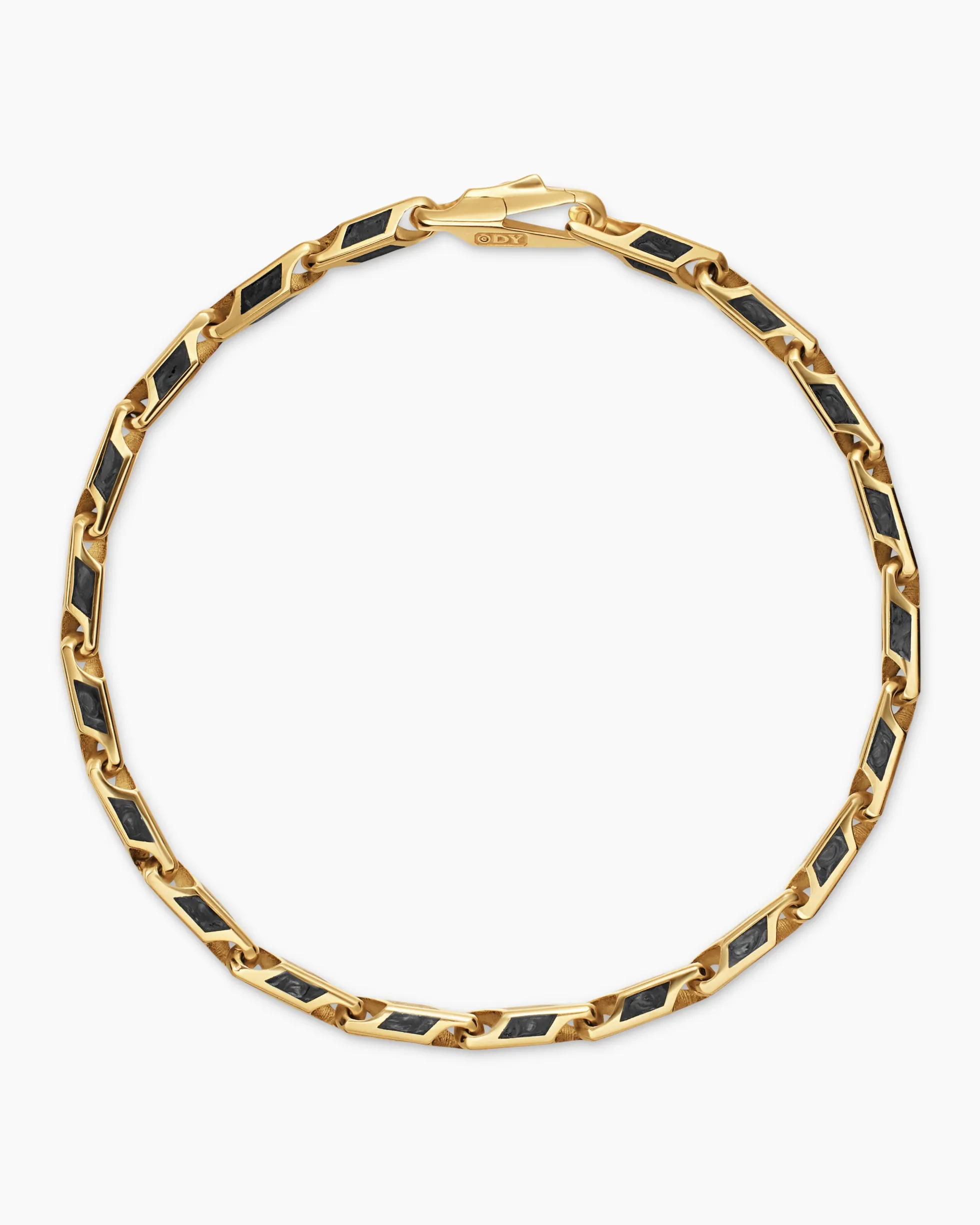 Streamline® Faceted Chain Bracelet 18K Yellow Gold with Forged Carbon, 4.3mm