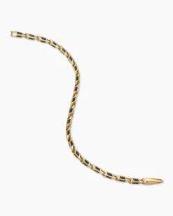 Streamline® Faceted Chain Bracelet 18K Yellow Gold with Forged Carbon, 4.3mm