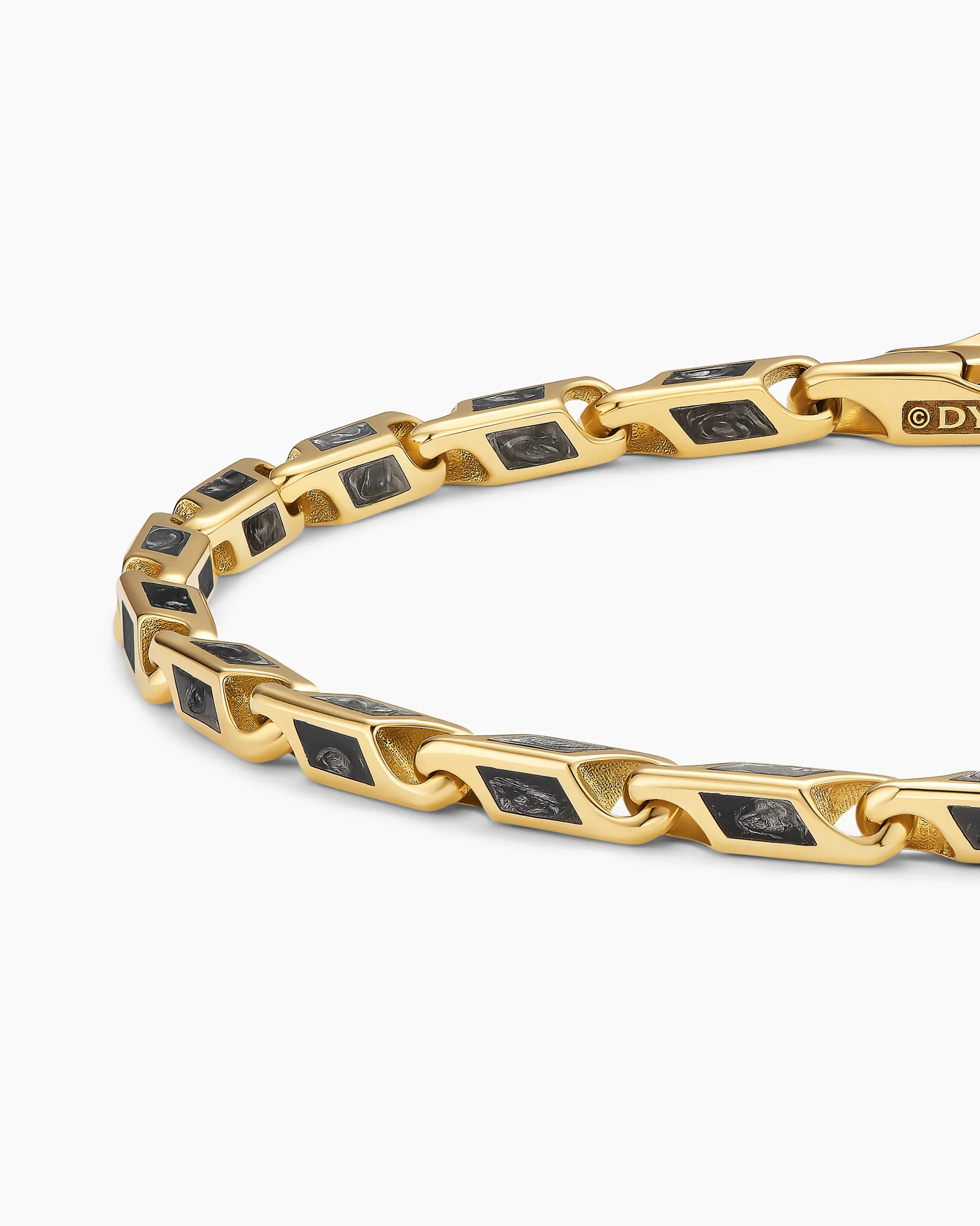 Streamline® Faceted Chain Bracelet 18K Yellow Gold with Forged Carbon, 4.3mm