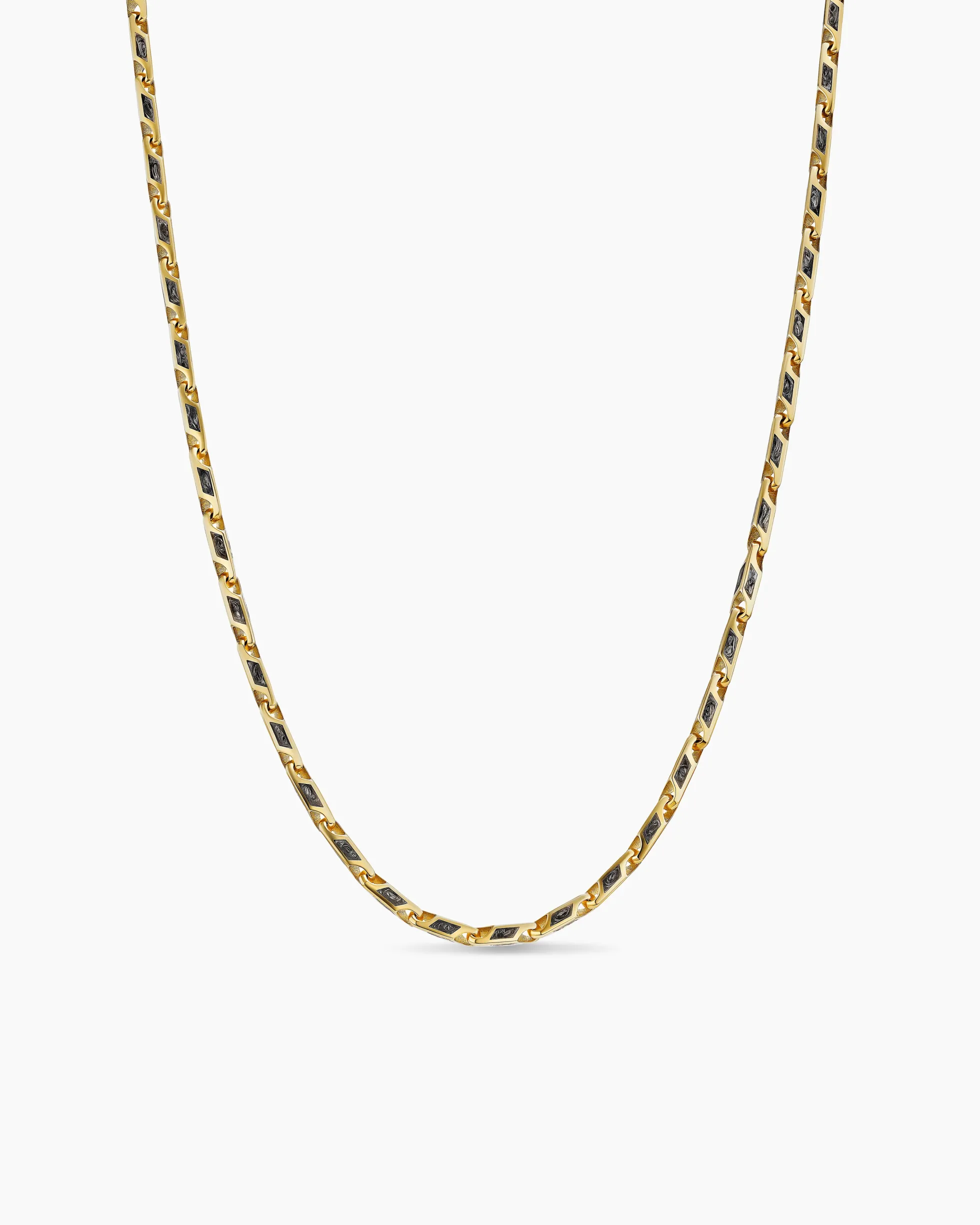 Streamline® Faceted Chain Necklace 18K Yellow Gold with Forged Carbon, 4.3mm