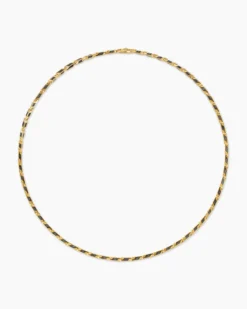 Streamline® Faceted Chain Necklace 18K Yellow Gold with Forged Carbon, 4.3mm