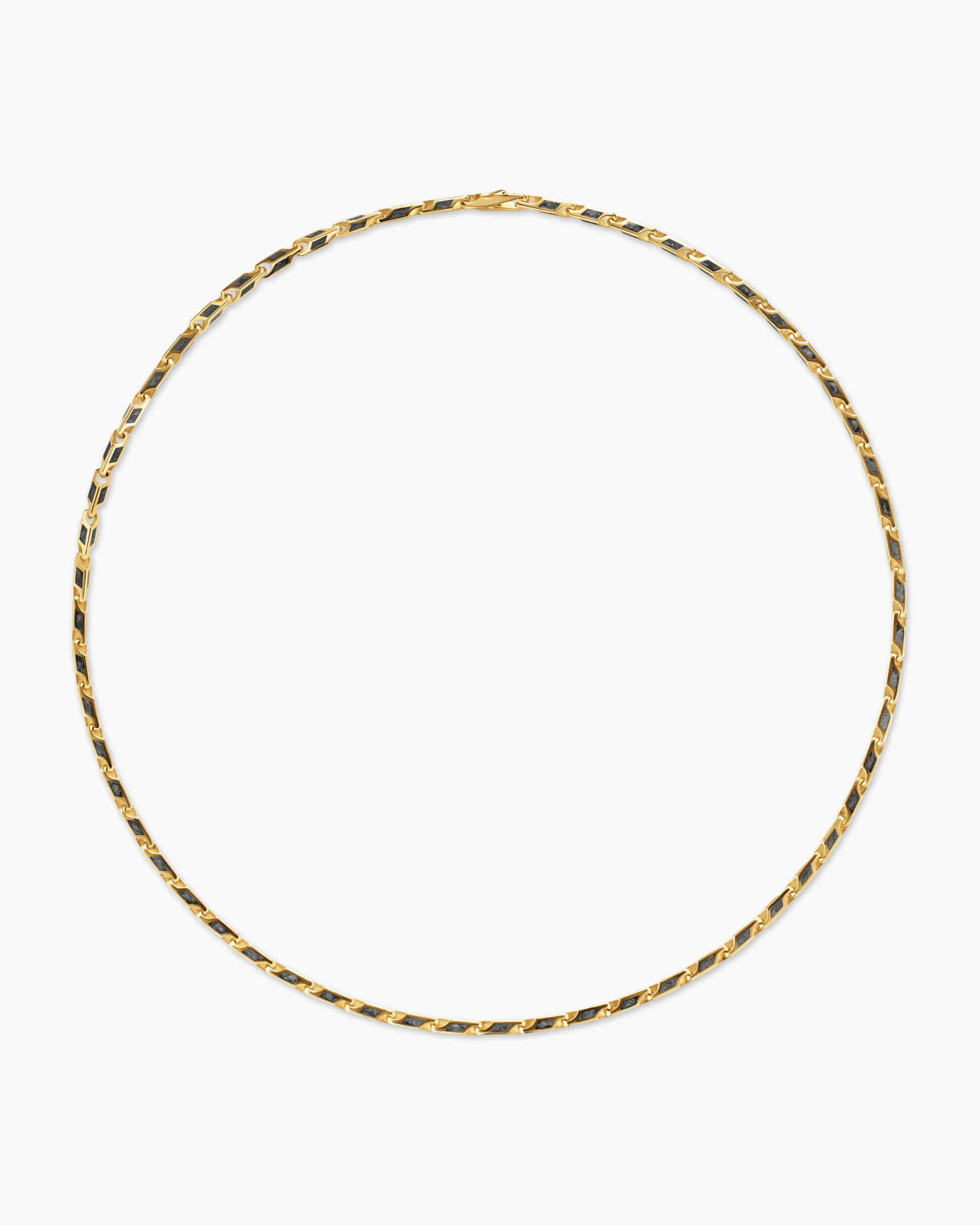 Streamline® Faceted Chain Necklace 18K Yellow Gold with Forged Carbon, 4.3mm