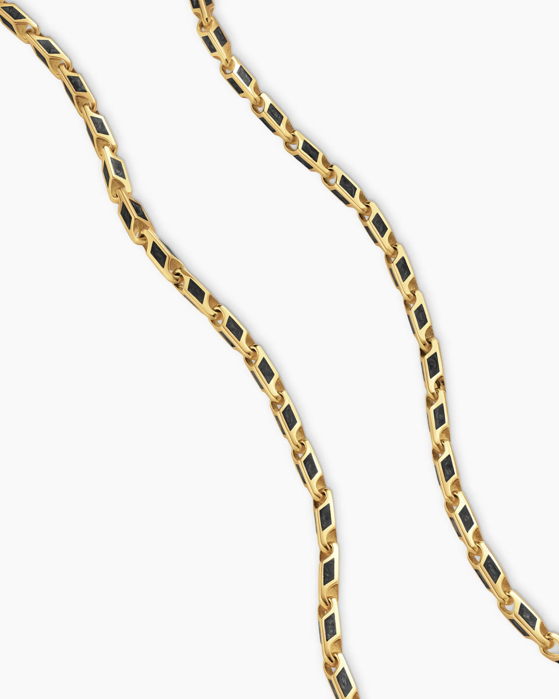 Streamline® Faceted Chain Necklace 18K Yellow Gold with Forged Carbon, 4.3mm