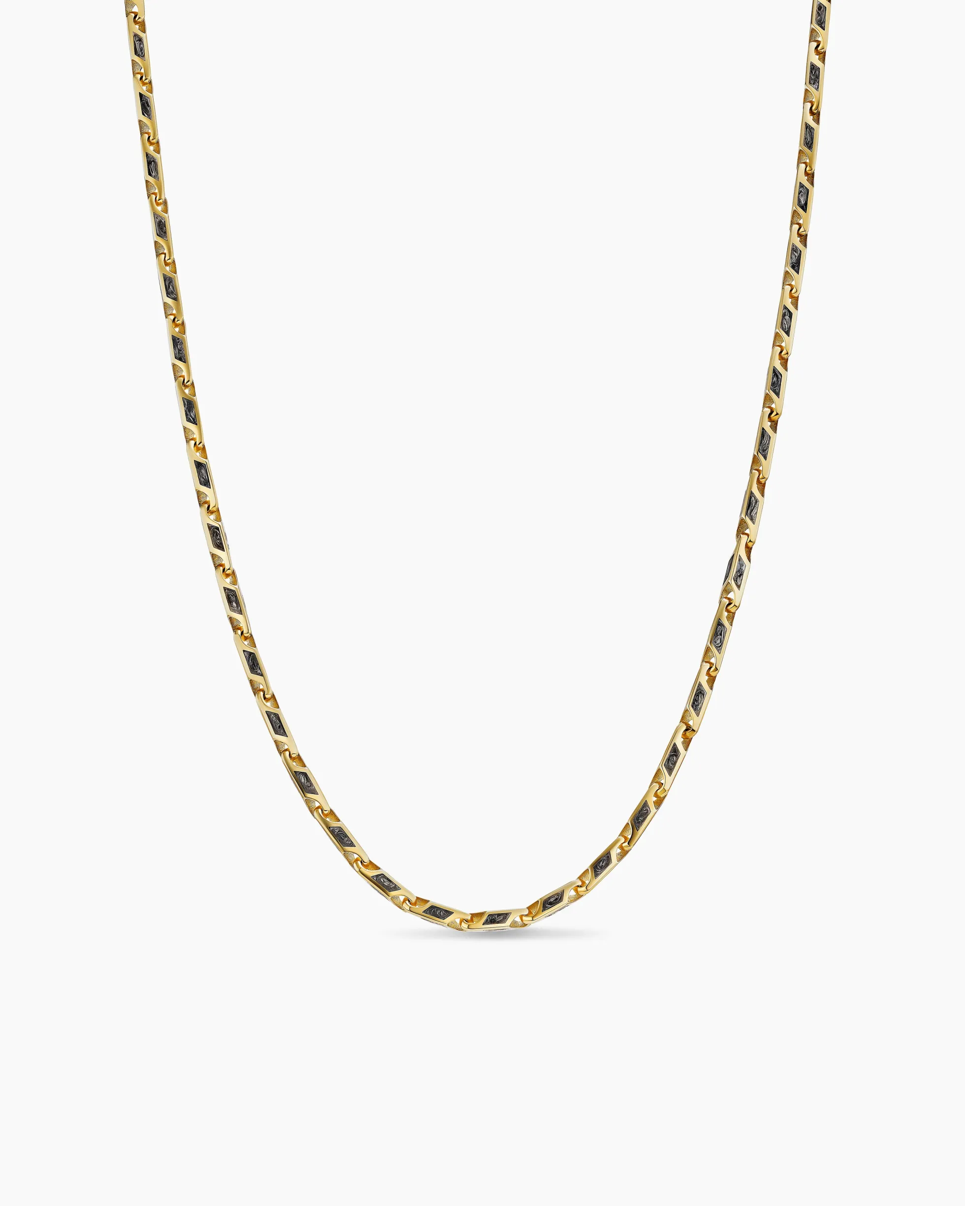 Streamline® Faceted Chain Necklace 18K Yellow Gold with Forged Carbon, 4.3mm