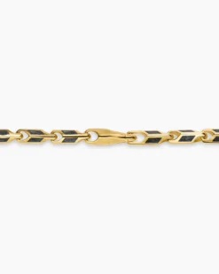 Streamline® Faceted Chain Necklace 18K Yellow Gold with Forged Carbon, 4.3mm