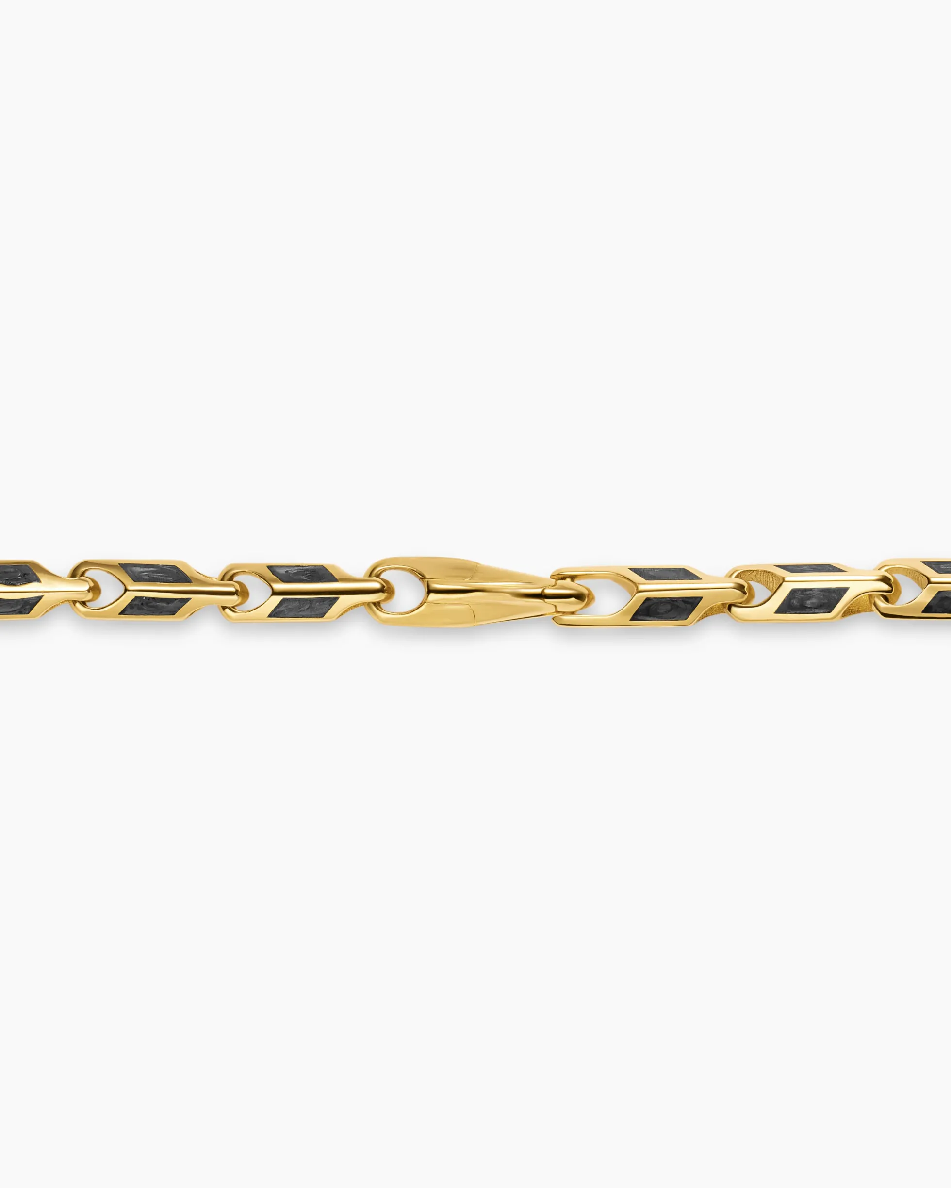 Streamline® Faceted Chain Necklace 18K Yellow Gold with Forged Carbon, 4.3mm