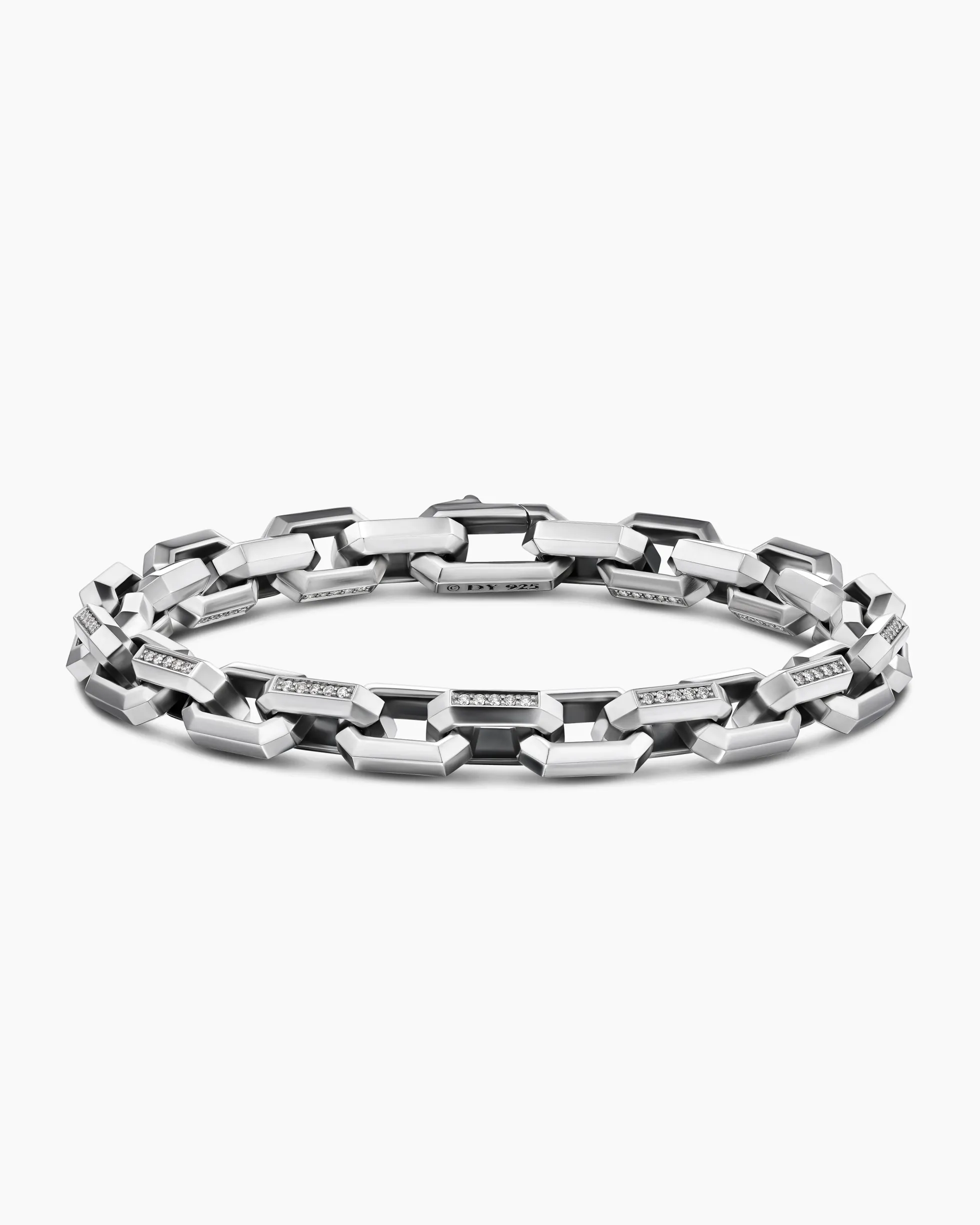 Streamline® Heirloom Chain Link Bracelet Sterling Silver with Diamonds, 7.5mm