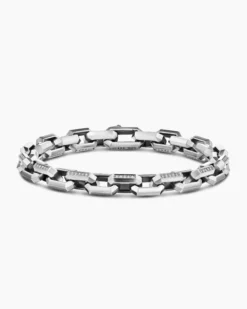 Streamline® Heirloom Chain Link Bracelet Sterling Silver with Diamonds, 7.5mm