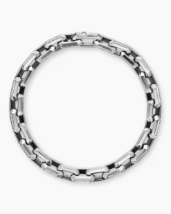 Streamline® Heirloom Chain Link Bracelet Sterling Silver with Diamonds, 7.5mm