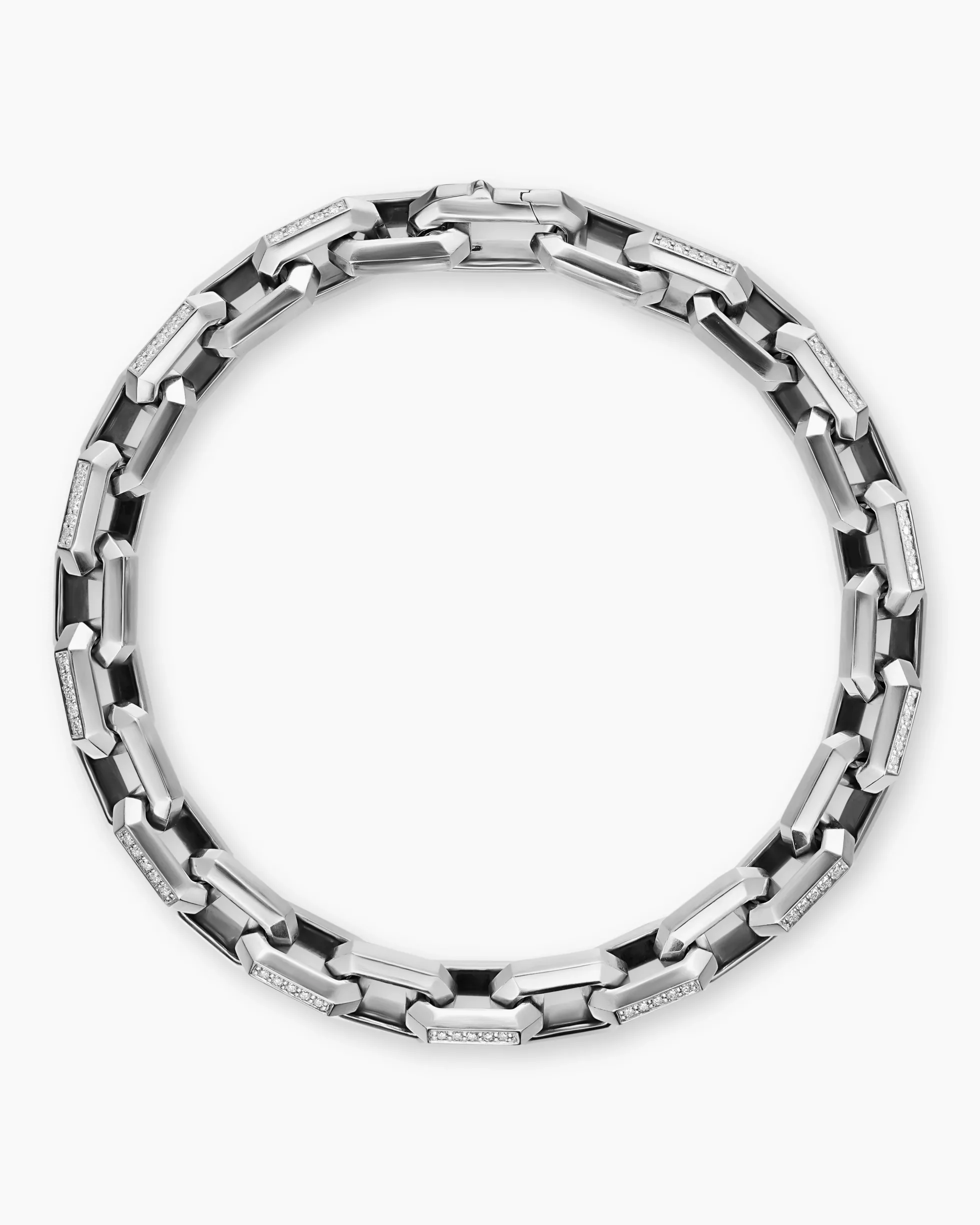 Streamline® Heirloom Chain Link Bracelet Sterling Silver with Diamonds, 7.5mm