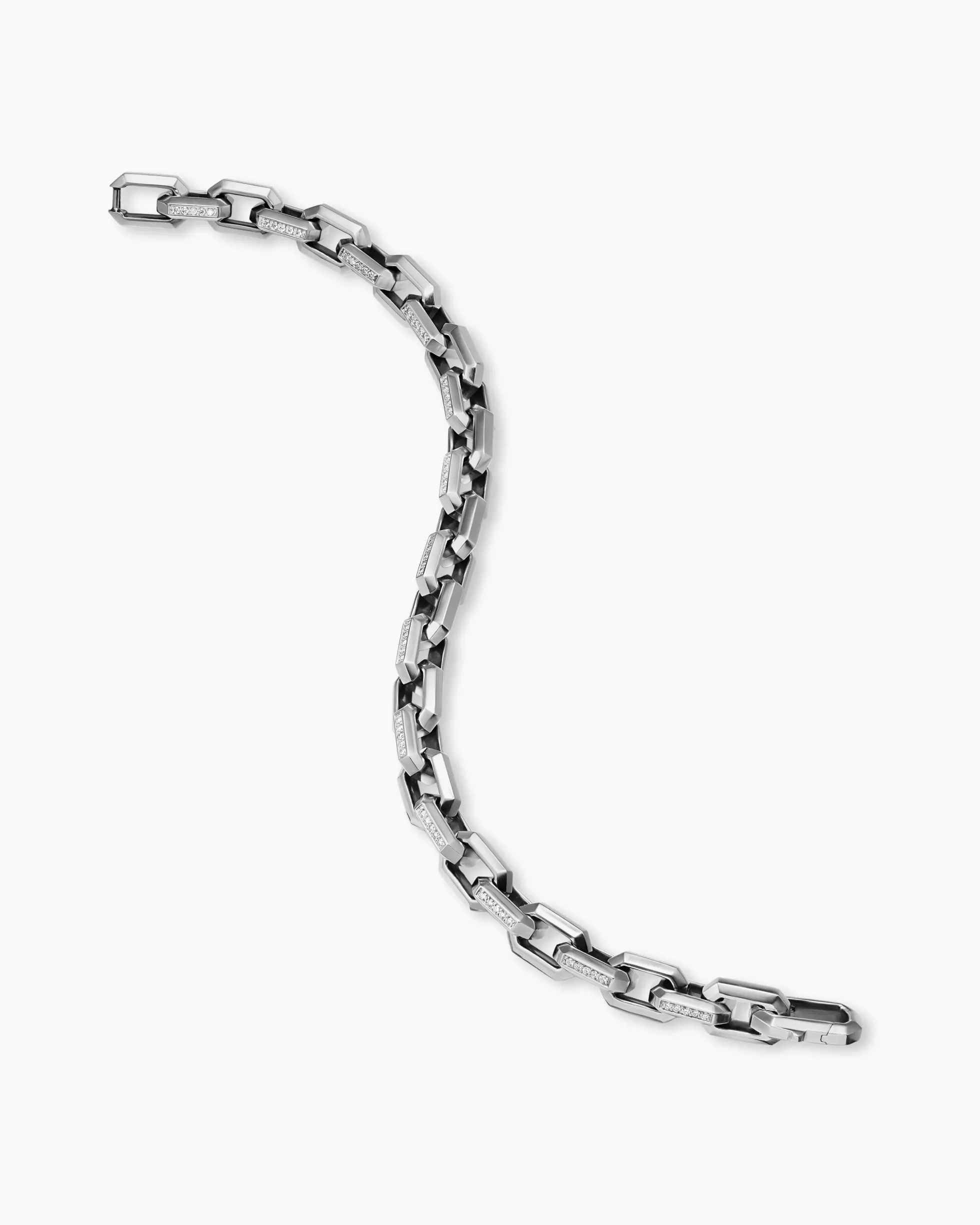 Streamline® Heirloom Chain Link Bracelet Sterling Silver with Diamonds, 7.5mm