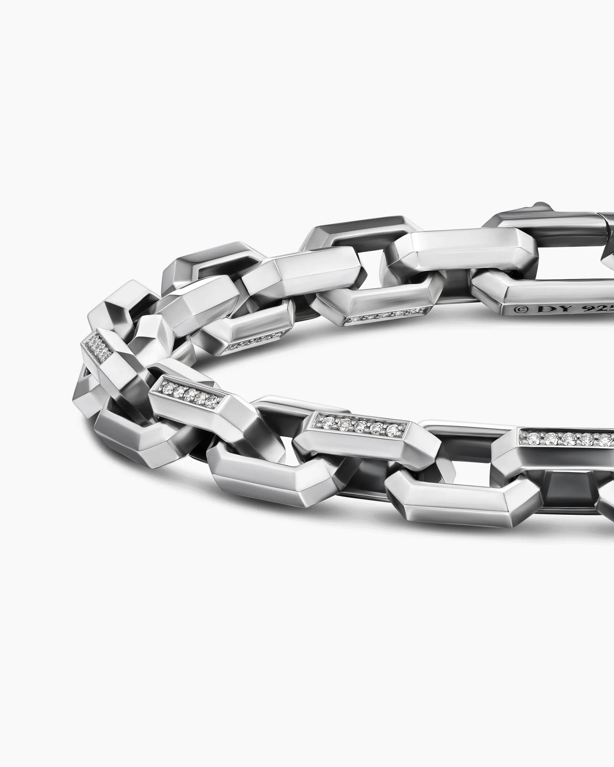 Streamline® Heirloom Chain Link Bracelet Sterling Silver with Diamonds, 7.5mm