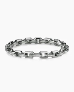 Streamline® Heirloom Chain Link Bracelet Platinum with Diamonds, 7.5mm