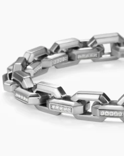 Streamline® Heirloom Chain Link Bracelet Platinum with Diamonds, 7.5mm