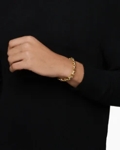 Streamline® Heirloom Chain Link Bracelet 18K Yellow Gold with Pavé Diamonds, 7.5mm