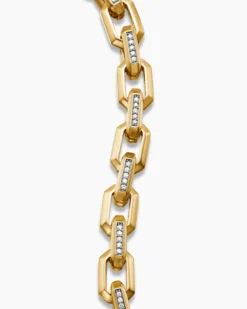 Streamline® Heirloom Chain Link Bracelet 18K Yellow Gold with Pavé Diamonds, 7.5mm