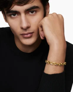 Streamline® Heirloom Chain Link Bracelet 18K Yellow Gold with Pavé Diamonds, 7.5mm