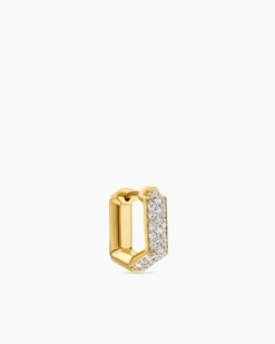 Streamline® Hoop Earring 18K Yellow Gold with Diamonds, 11.7mm