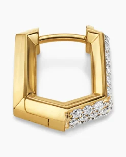 Streamline® Hoop Earring 18K Yellow Gold with Diamonds, 11.7mm
