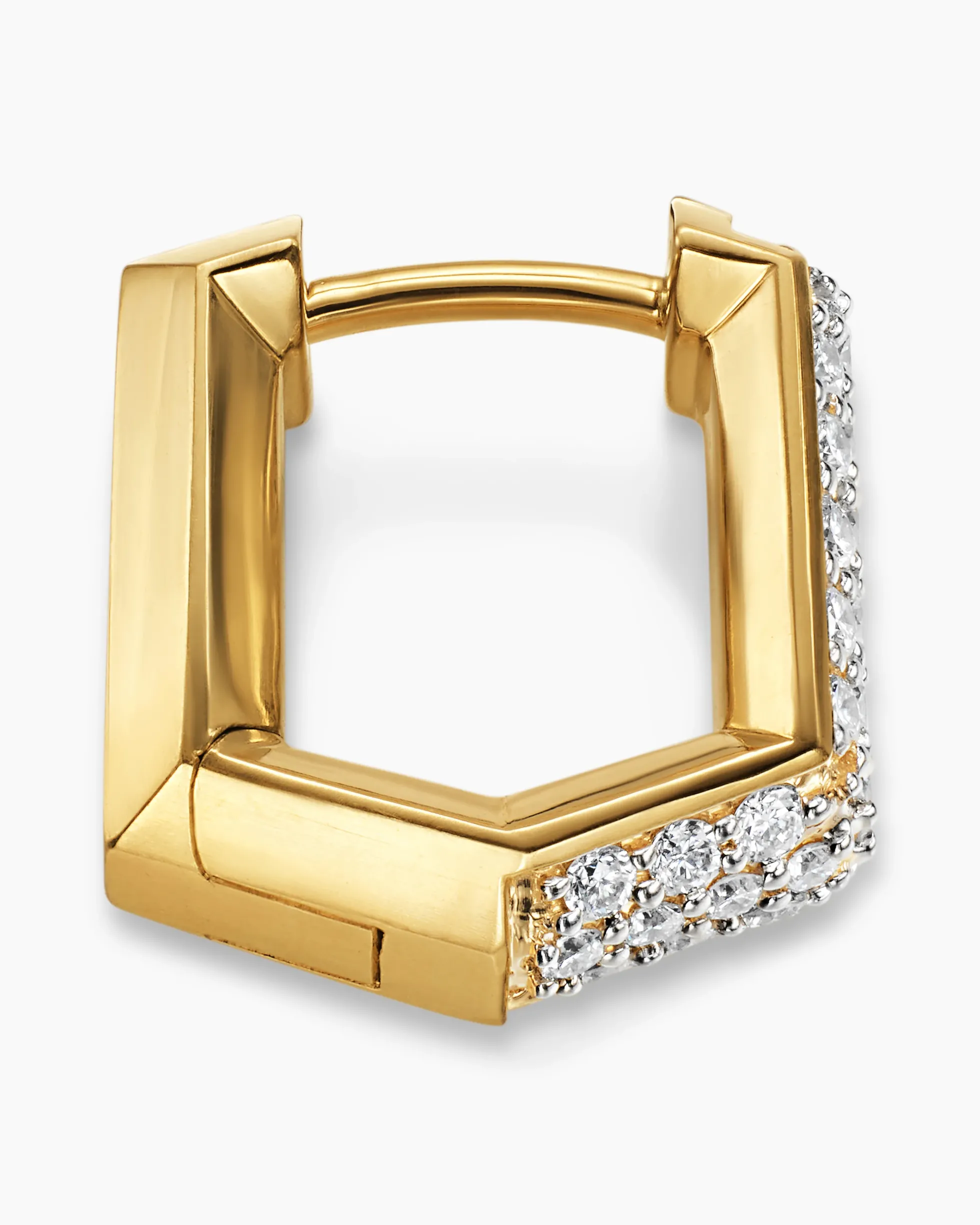 Streamline® Hoop Earring 18K Yellow Gold with Diamonds, 11.7mm