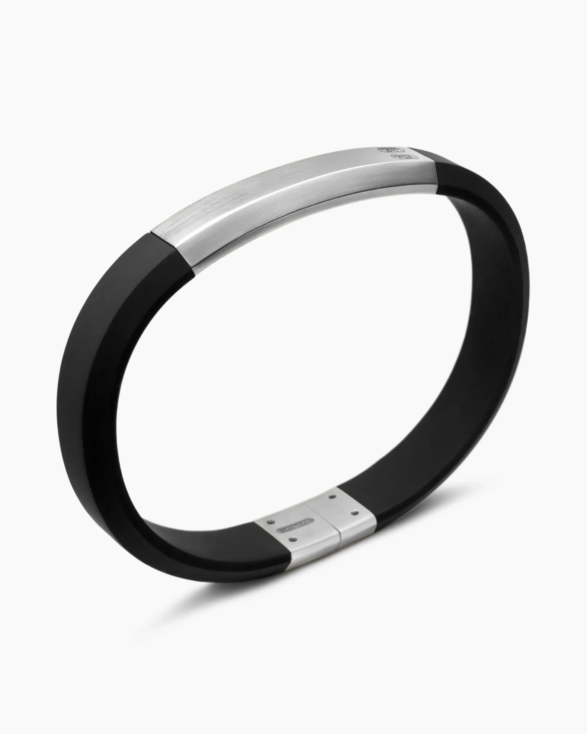 Streamline® ID Bracelet Black Rubber and Sterling Silver, 10mm