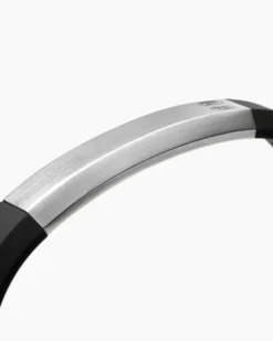 Streamline® ID Bracelet Black Rubber and Sterling Silver, 10mm