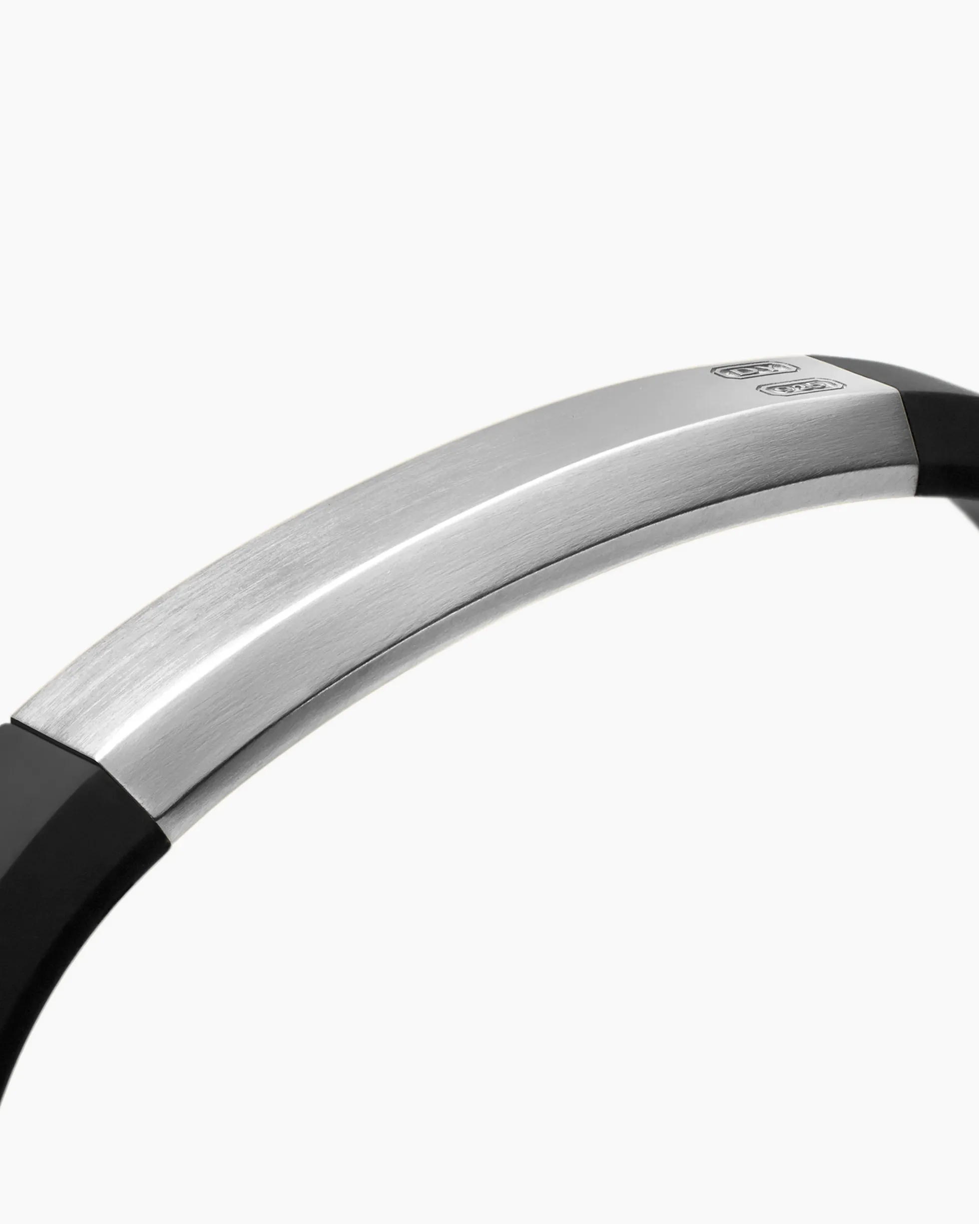 Streamline® ID Bracelet Black Rubber and Sterling Silver, 10mm