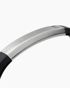Streamline® ID Bracelet Black Rubber with Sterling Silver, 8mm