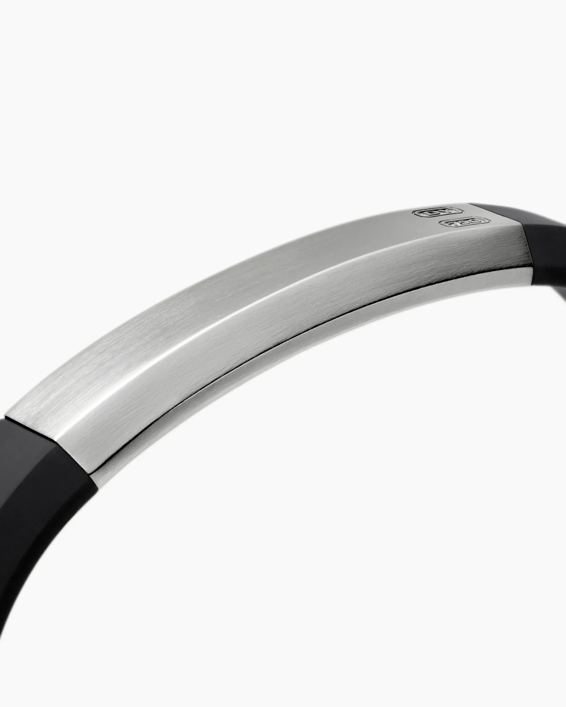 Streamline® ID Bracelet Black Rubber with Sterling Silver, 8mm