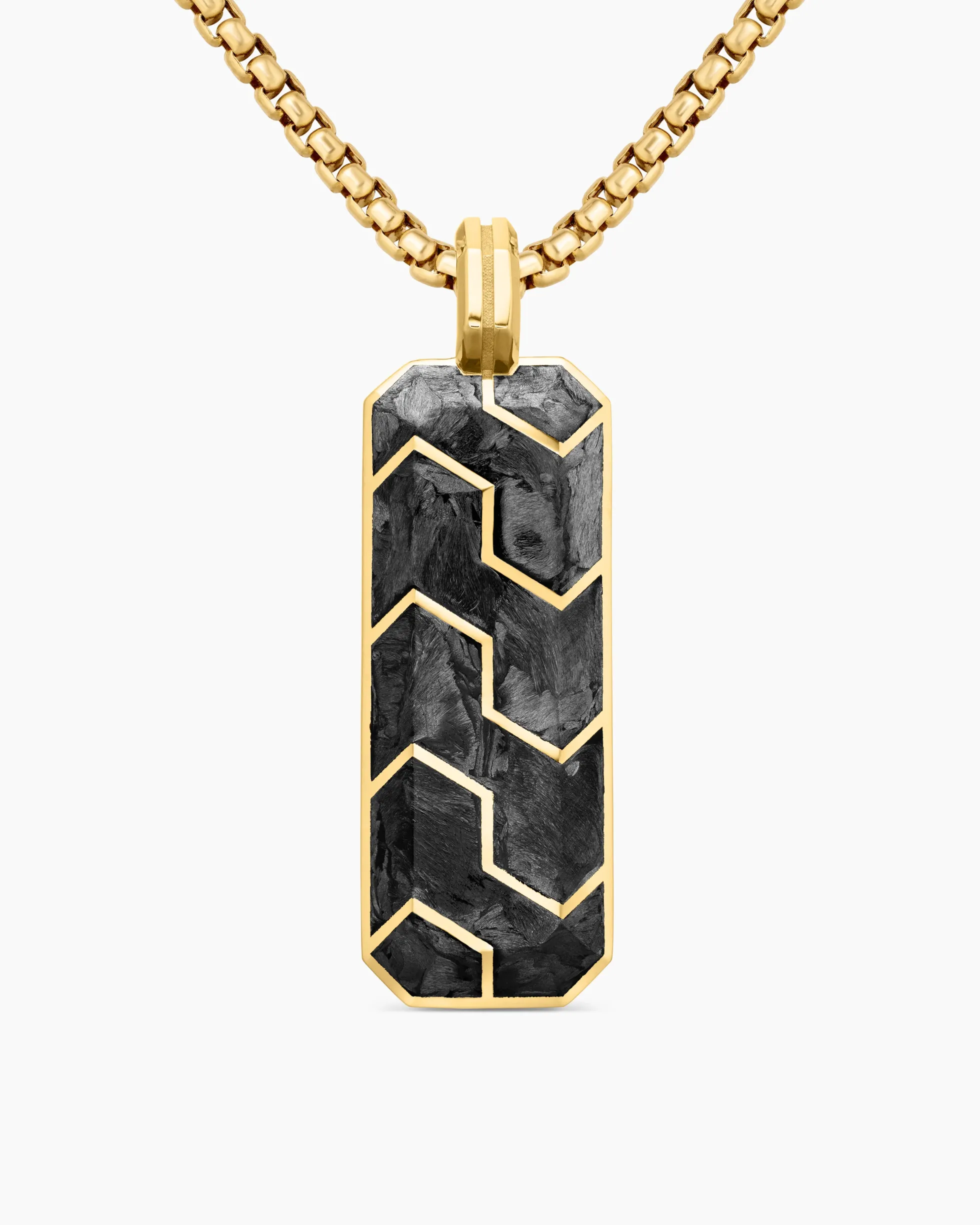 Streamline® Ingot Amulet 18K Yellow Gold with Forged Carbon, 43mm