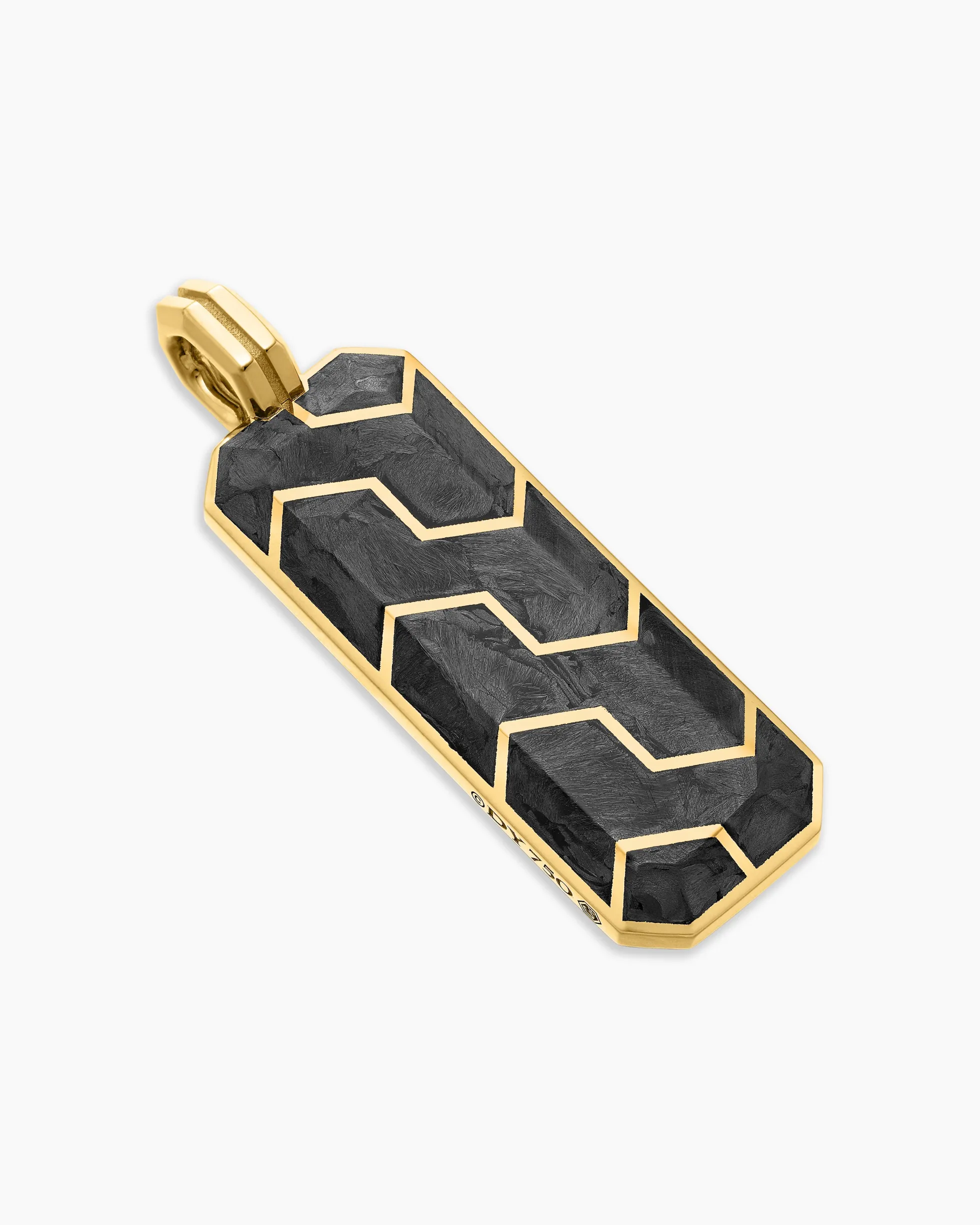 Streamline® Ingot Amulet 18K Yellow Gold with Forged Carbon, 43mm