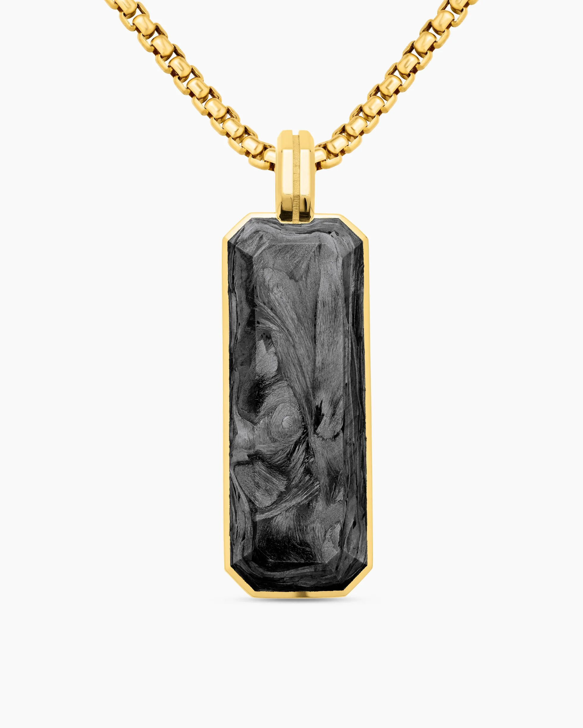 Streamline® Ingot Amulet 18K Yellow Gold with Forged Carbon, 43mm