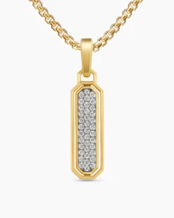 Streamline® Inlay Amulet 18K Yellow Gold with Black Onyx and Diamonds, 30.7mm