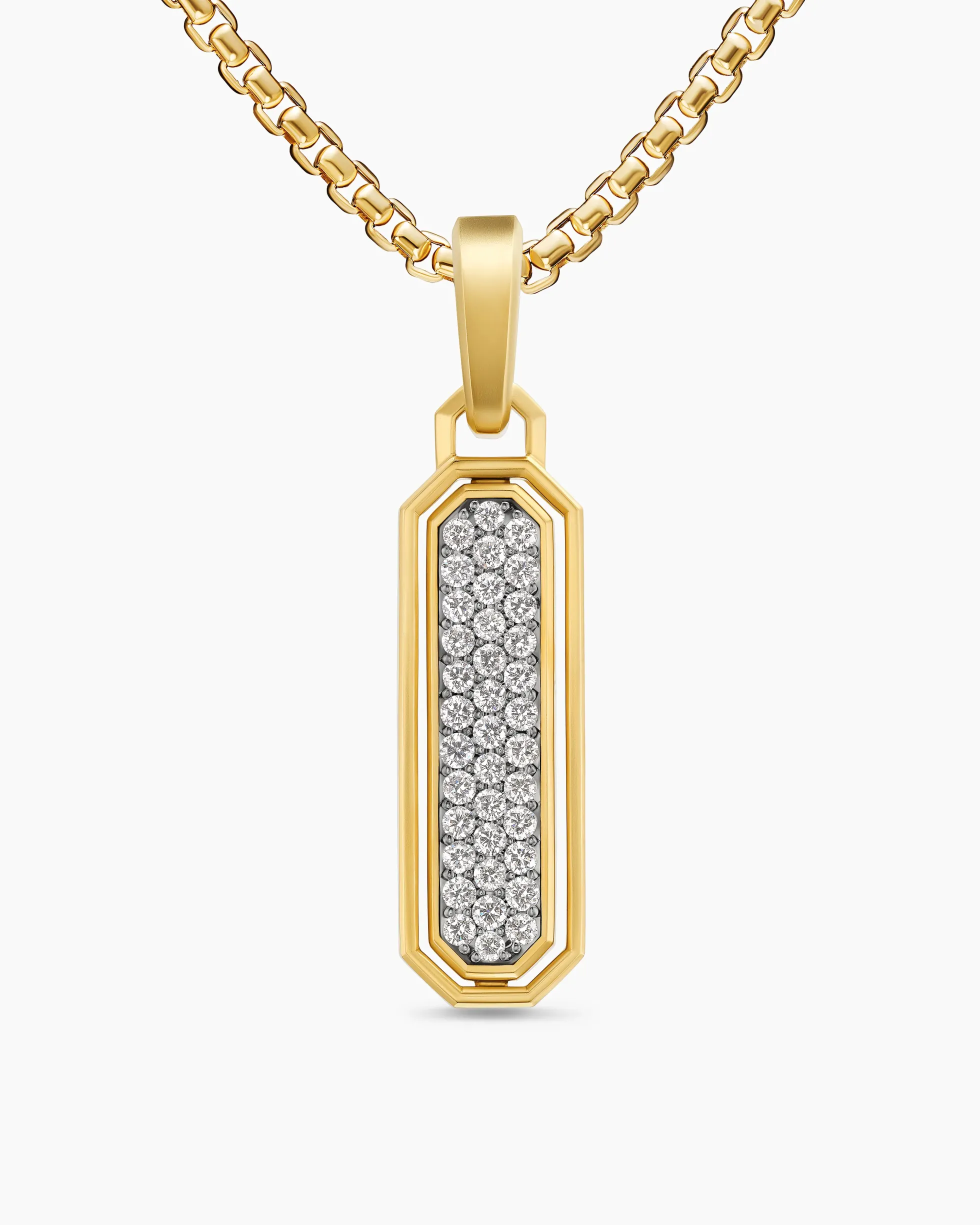 Streamline® Inlay Amulet 18K Yellow Gold with Black Onyx and Diamonds, 30.7mm