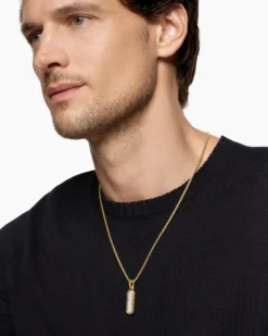 Streamline® Inlay Amulet 18K Yellow Gold with Black Onyx and Diamonds, 30.7mm