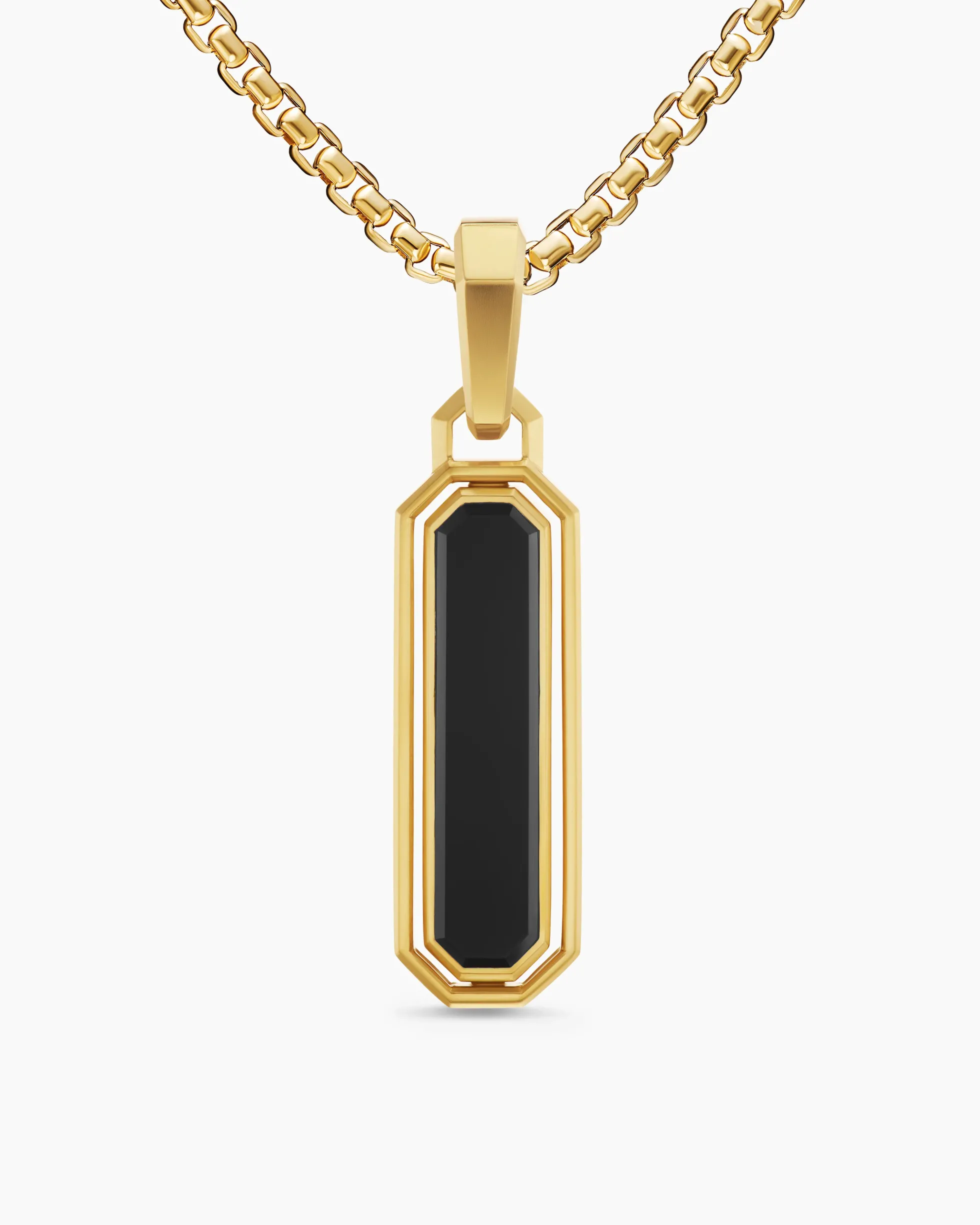 Streamline® Inlay Amulet 18K Yellow Gold with Black Onyx and Diamonds, 30.7mm
