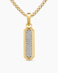 Streamline® Inlay Amulet 18K Yellow Gold with Black Onyx and Diamonds, 30.7mm