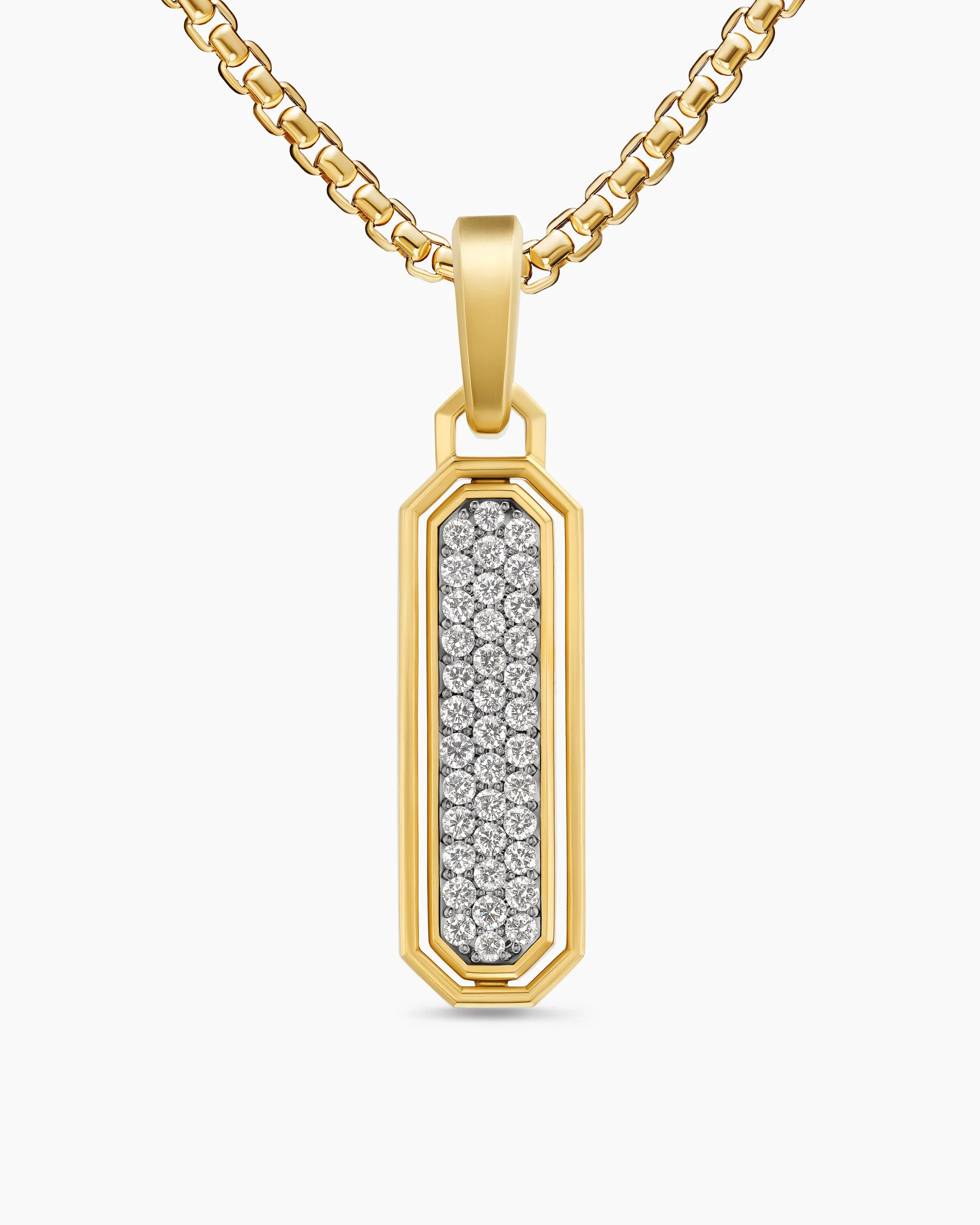 Streamline® Inlay Amulet 18K Yellow Gold with Black Onyx and Diamonds, 30.7mm