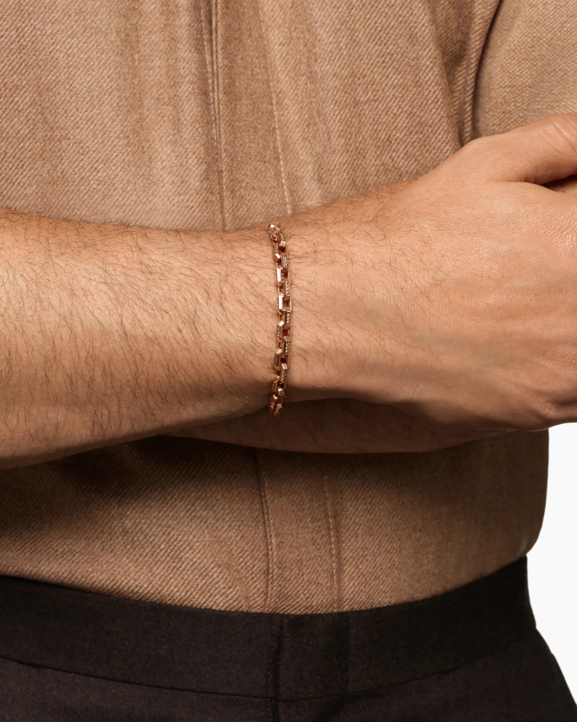 Streamline® Link Bracelet 18K Rose Gold with Cognac Diamonds, 5.5mm