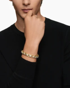 Streamline® Link Bracelet 18K Yellow Gold with Diamonds, 7.5mm