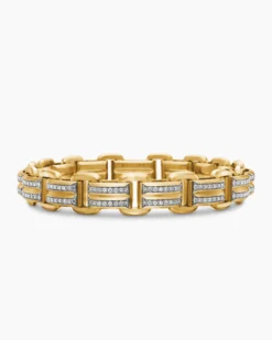 Streamline® Link Bracelet 18K Yellow Gold with Diamonds, 7.5mm