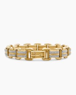 Streamline® Link Bracelet 18K Yellow Gold with Diamonds, 7.5mm