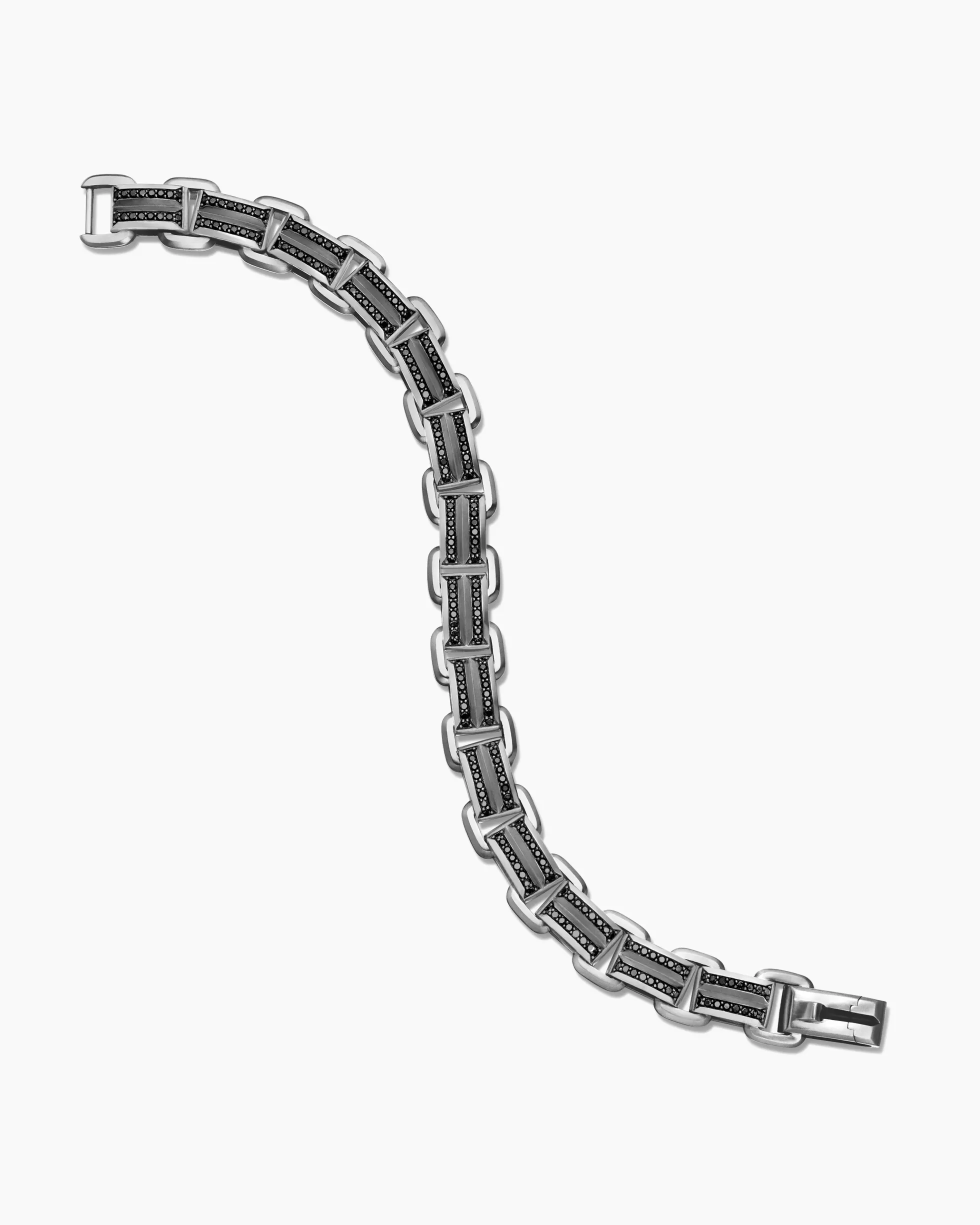 Streamline® Link Bracelet Sterling Silver with Black Diamonds, 7.5mm
