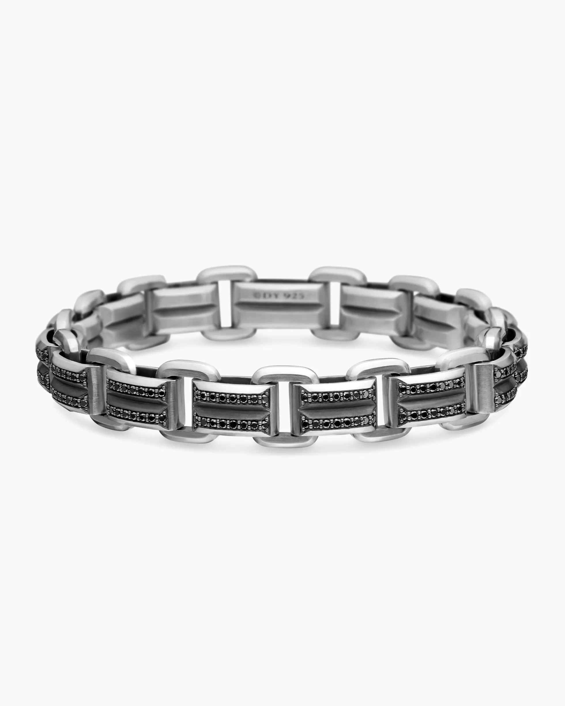 Streamline® Link Bracelet Sterling Silver with Black Diamonds, 7.5mm