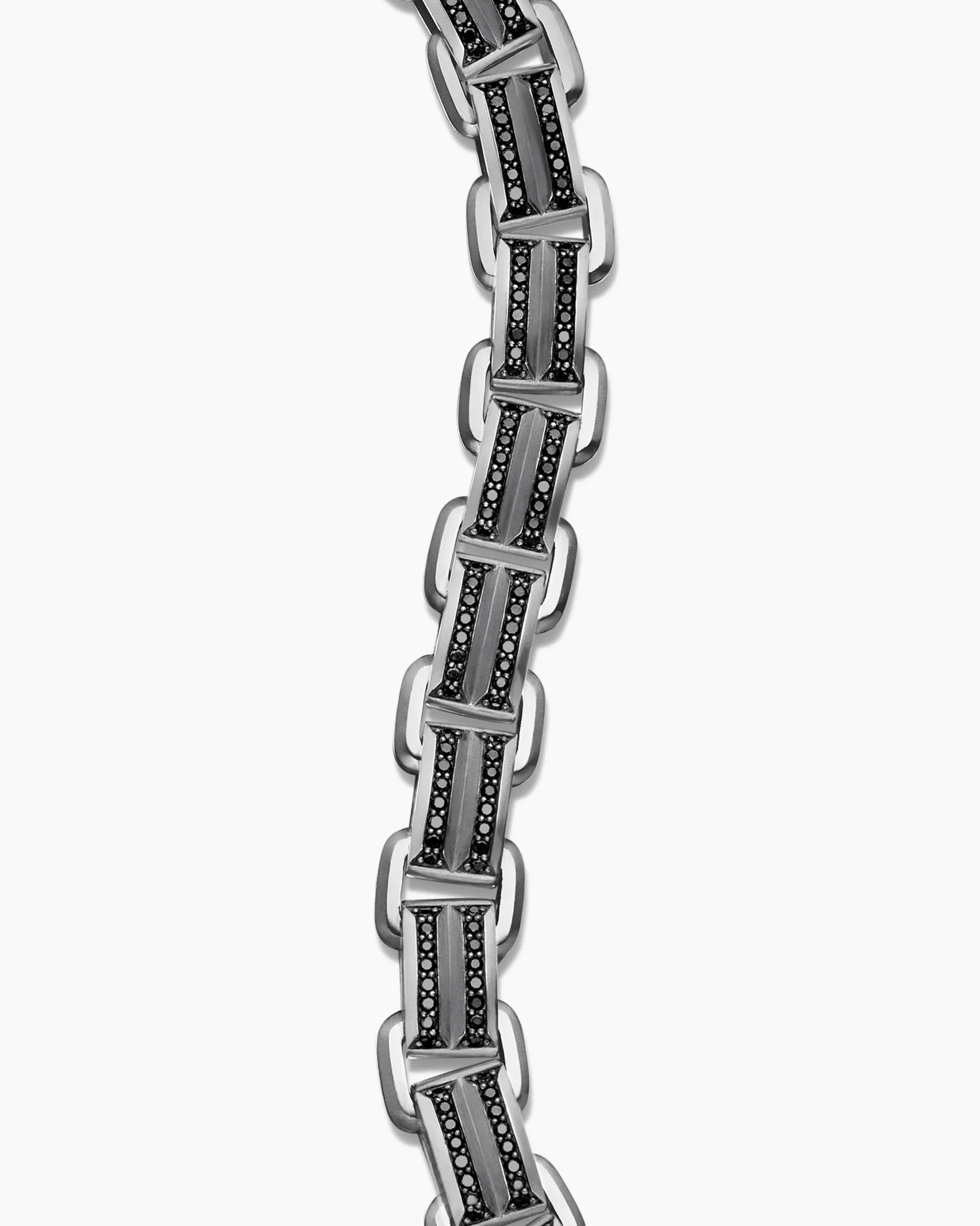 Streamline® Link Bracelet Sterling Silver with Black Diamonds, 7.5mm