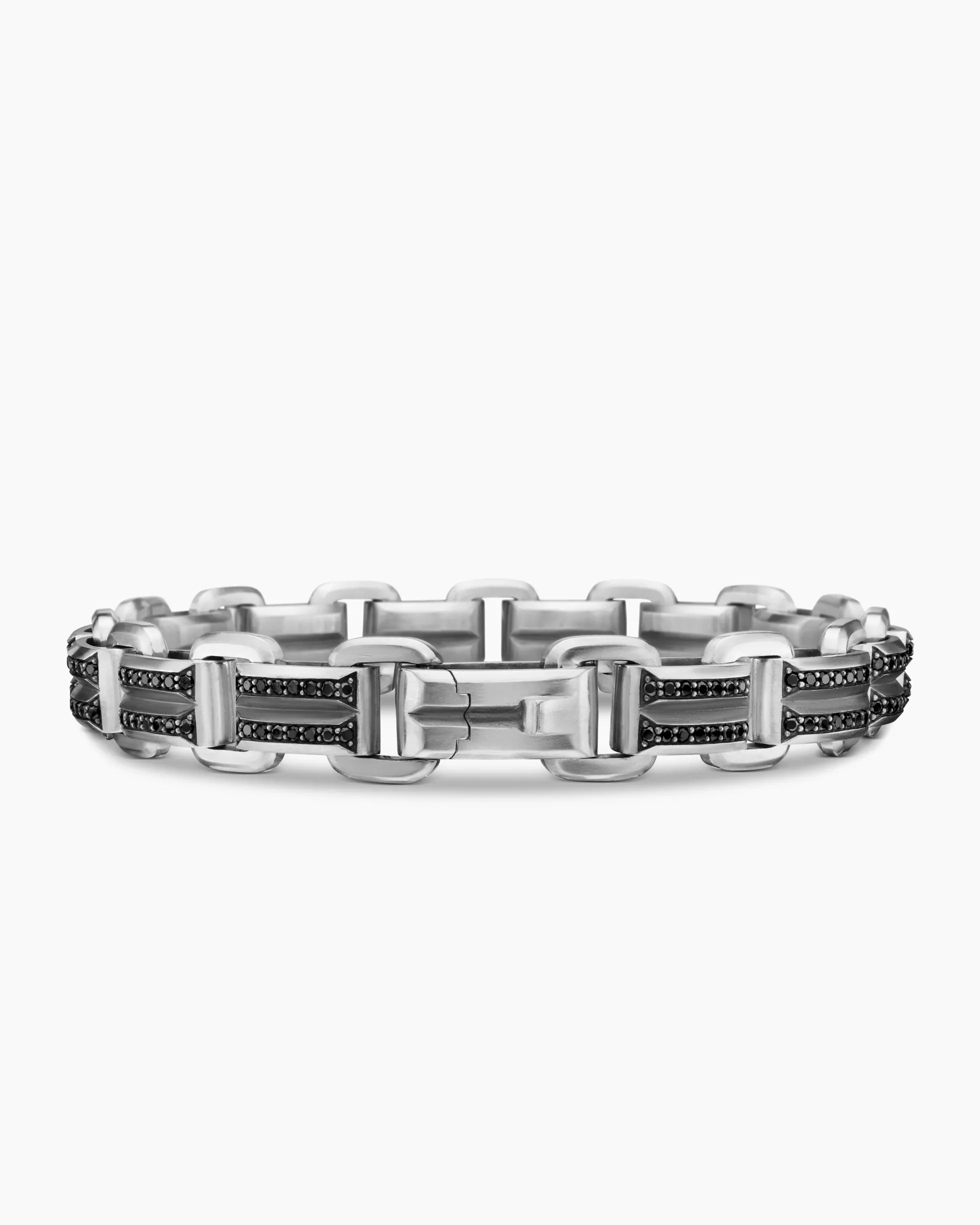 Streamline® Link Bracelet Sterling Silver with Black Diamonds, 7.5mm