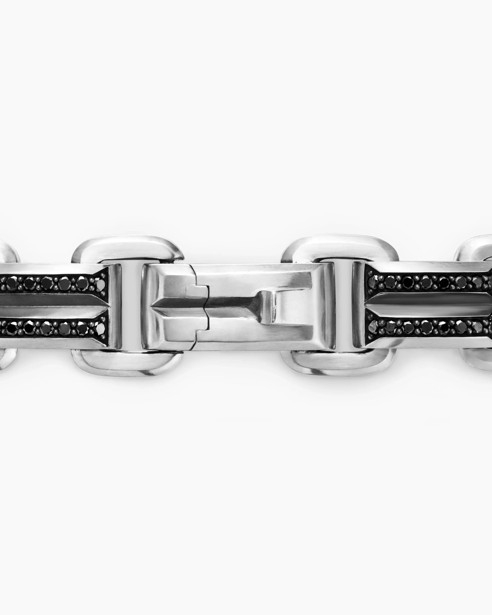 Streamline® Link Bracelet Sterling Silver with Black Diamonds, 7.5mm