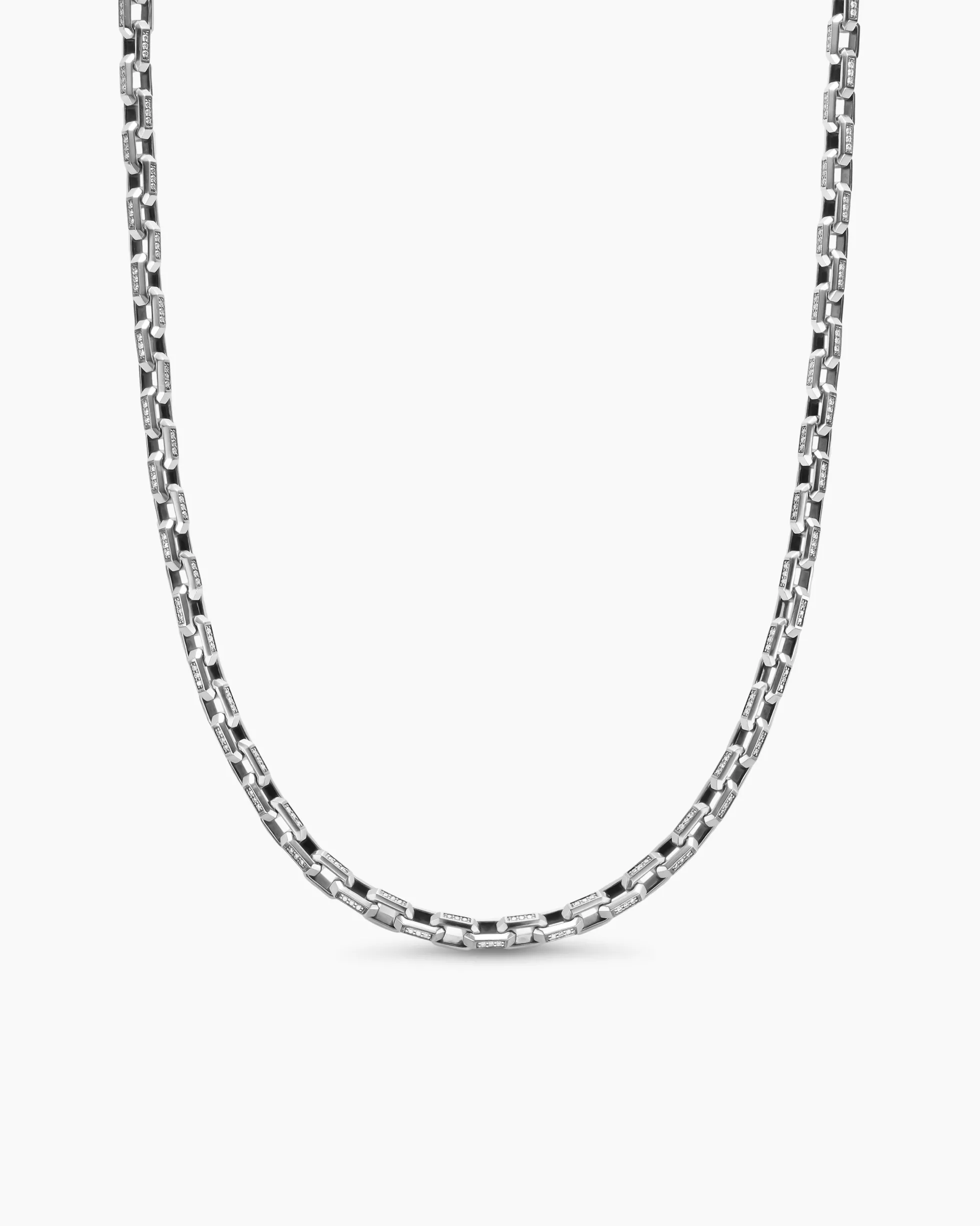 Streamline® Link Necklace Sterling Silver with Diamonds, 5.5mm