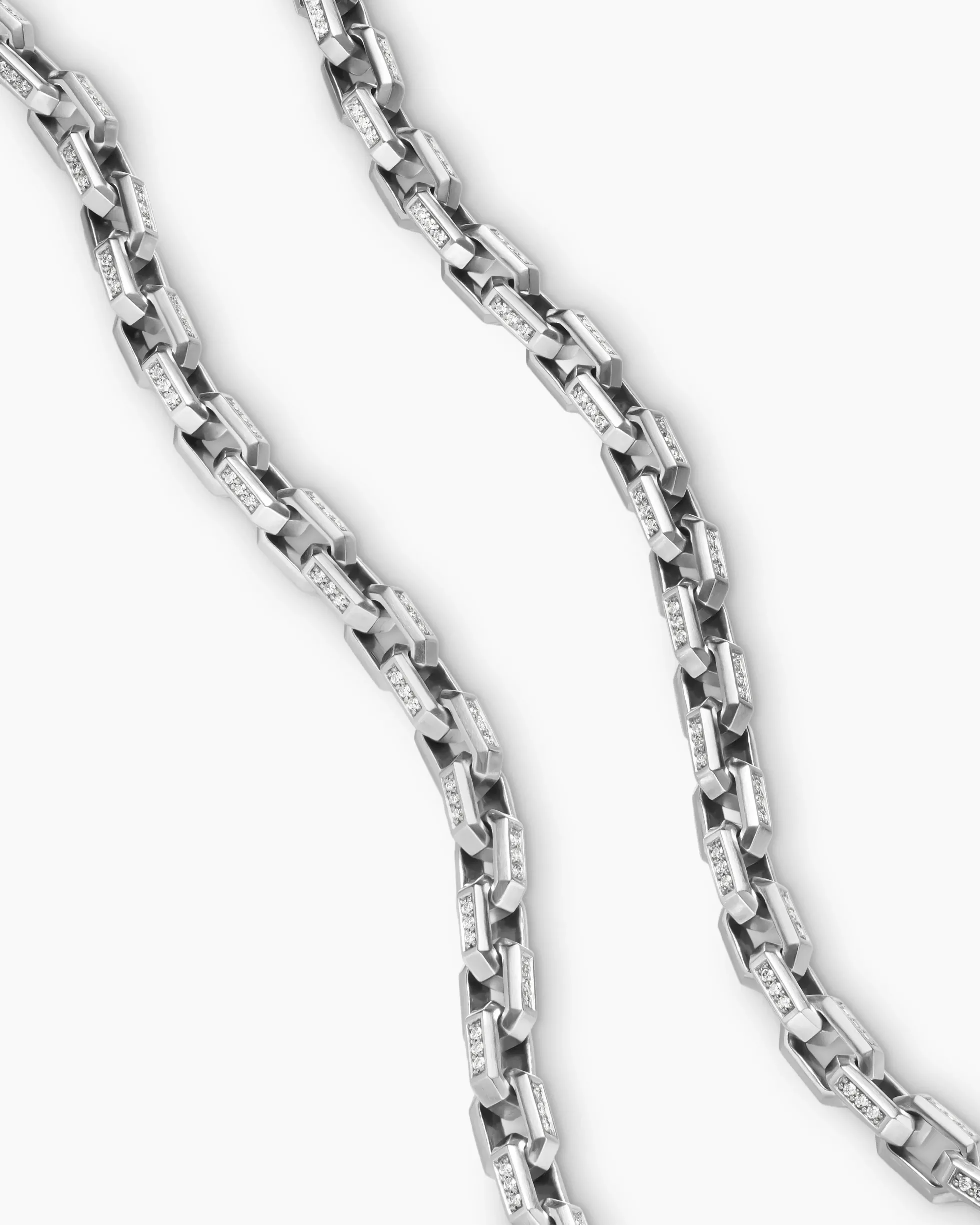 Streamline® Link Necklace Sterling Silver with Diamonds, 5.5mm